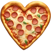 Create a 3D photo Realistic heart shaped pizza sticker