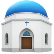 Santorini church with blue dome and white walls sticker