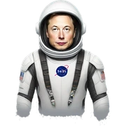 Elon Musk in a SpaceX spacesuit sticker