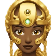 Golden goddess with cyborg eye sticker