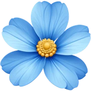blue flower sticker