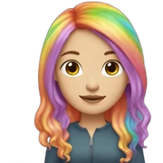 white-girl-with-rainbow-hair sticker