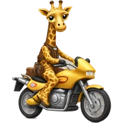Giraffe riding motorcycle  sticker
