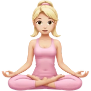 blonde yoga girl light pink clothes n sticker