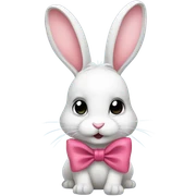bunny with bow sticker