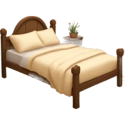 Cozy cottagecore bed  sticker