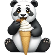 Panda eating ice cream sticker