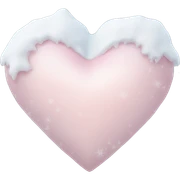 frozen pale pink heart with snow sticker