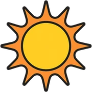 colored sun icon sticker
