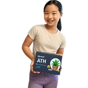 smiling girl with potted plant sticker