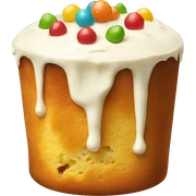Panettone with white cream and candies sticker