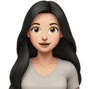 smiling girl with long hair sticker