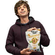 boy with food in kitchen sticker