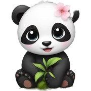 Panda with a sakura plant sticker