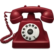 50's dark red telephone sticker