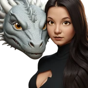 dragon girl with long hair sticker