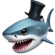 shark with tophat sticker