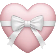 Pastel pink heart with white bow sticker