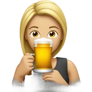 Woman drinking beer sticker