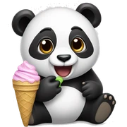 Panda eating ice cream sticker