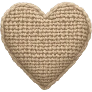 Knitted beige heart sticker