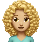 curly blonde girl sticker