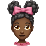 black girl with bow on her head sticker