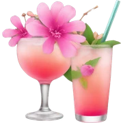 Cocktail with pink flowers sticker