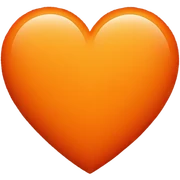 Aesthetic orange heart and inside it a smaller dark orange heart  sticker