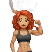 fit girl with abs biceps and red hair red hair sticker