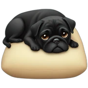 black pug sleeping sticker