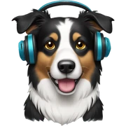 Border collie with headphones sticker