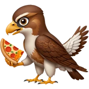Falcon eating Pizza sticker
