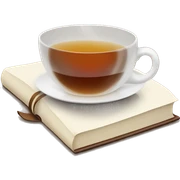 book and tea sticker