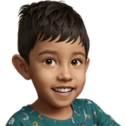 boy with print shirt indoors sticker
