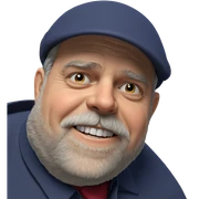 smiling old man in uniform sticker