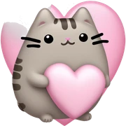 pusheen light pink heart sticker