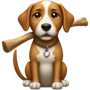 Dog holding a stick sticker