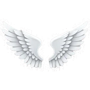 white gold wing angle sticker