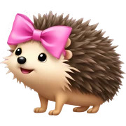 hedgehog with a pink bow sticker