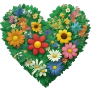 a green heart with flowers sticker