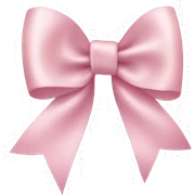 light pink ribbon bow sticker
