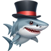 Shark with a top hat sticker