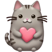 Pusheen the cat with a love heart sticker