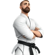 muscular boy in martial arts sticker