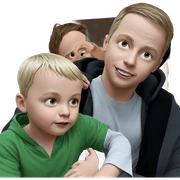two boys with masks sticker