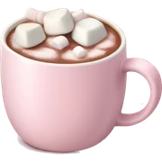 Light Pink mug of hot chocolate with marshmallows  sticker