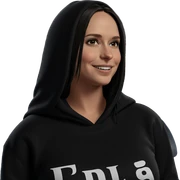 smiling girl in hoodie sticker