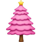 Pink Christmas tree sticker