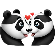 panda kissing panda  sticker